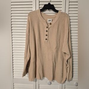 Aerie Cream Crewneck Sweater Soft Lightweight Design